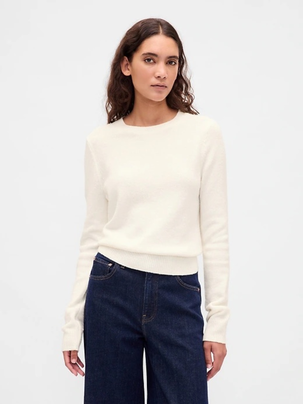 Gap CashSoft Crewneck Sweater | Ivory Frost | Women’s S